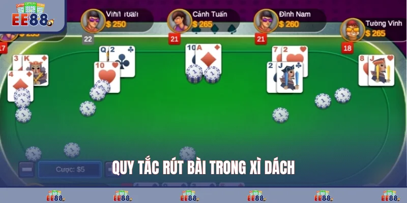 Quy tắc rút bài trong xì dách